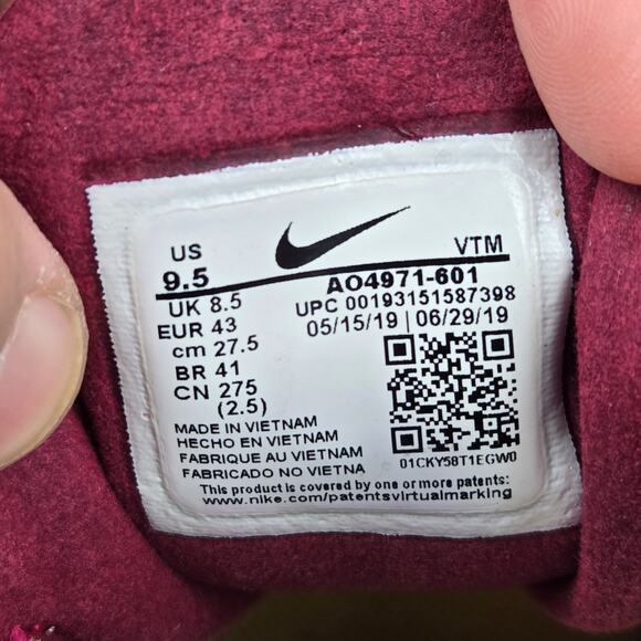 Nike Mens 9.5 Air Max 270 React Noble Red Athletic Daily Sneaker AO4971-601 - Picture 13 of 13